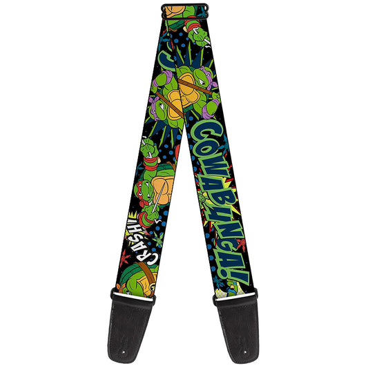 Guitar Strap - Classic TMNT Turtles Pose12 COWABUNGA! Pop Art