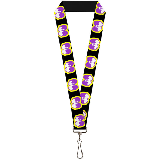 Lanyard - 1.0" - Dopey Eyes Black Yellow Purple