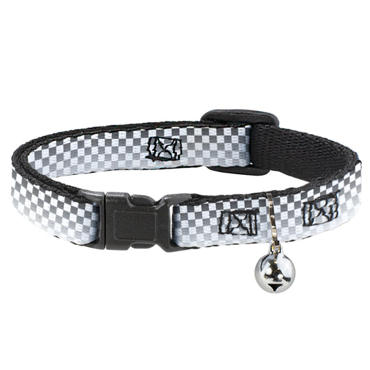 Cat Collar Breakaway - Checker Black White Fade Out
