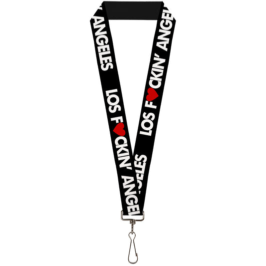 Lanyard - 1.0" - LOS F*CKIN' ANGELES Heart Black White Red