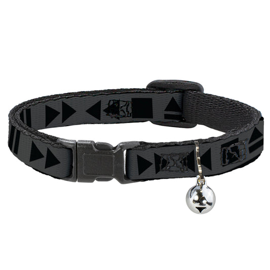 Cat Collar Breakaway - Control Buttons Black Gray