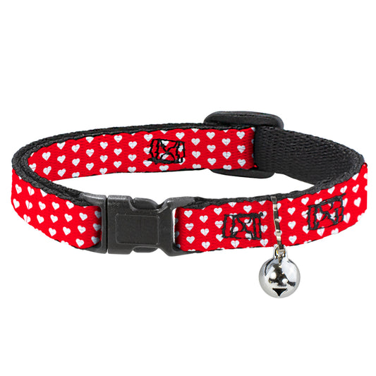 Cat Collar Breakaway - Mini Hearts Monogram Red White