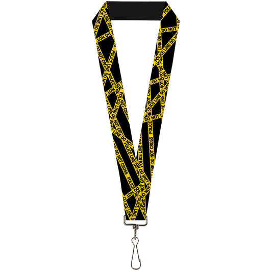 Lanyard - 1.0" - Police Line Black Yellow