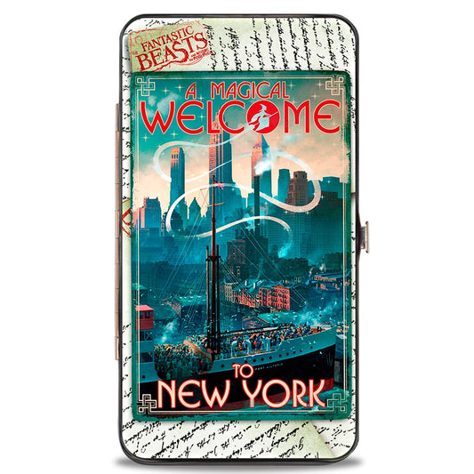 Hinged Wallet - FANTASTIC BEAST AND WHERE TO FIND THEM Ship Post Card A MAGICAL WELCOME TO NEW YORK